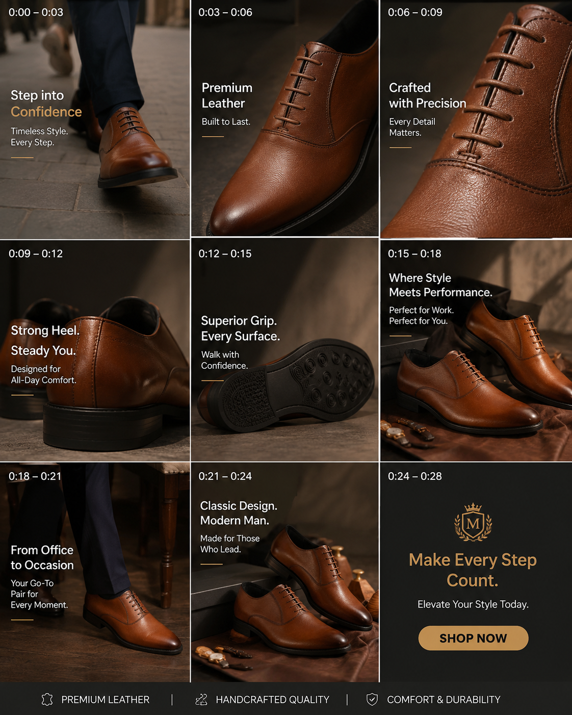 Men's Textured Leather Formal Tan Shoes
