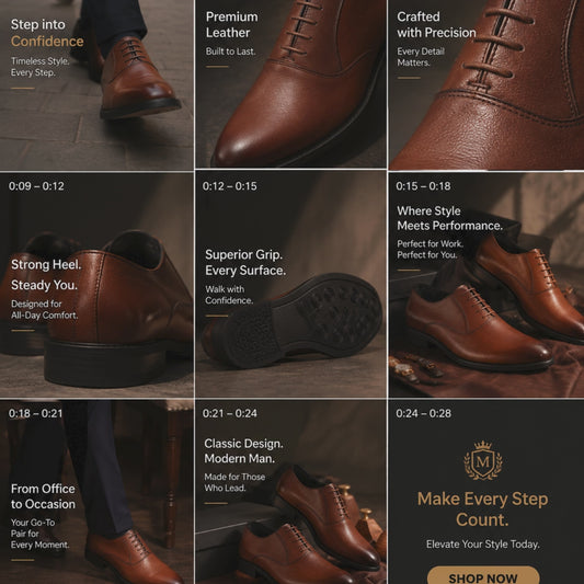 Men's Textured Leather Formal Tan Shoes